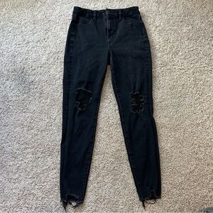 American Eagle The Dream Jean women’s 4 black high rise ripped skinny jeans